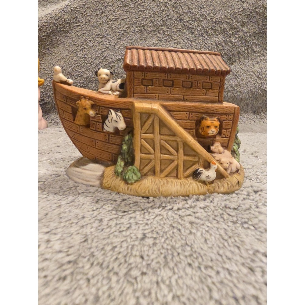 Vintage Homco Noah's Ark Ceramic 1474 Bird Giraffe‎ Lion Zebra Cow Rooster Pigs